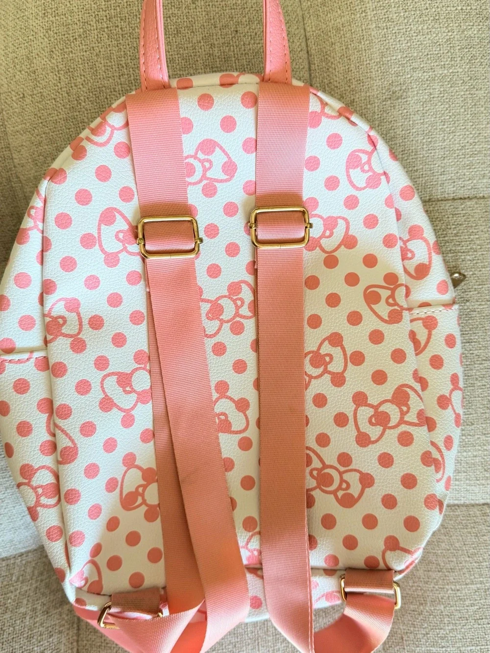Hello Kitty Pink and White Kids Backpack with Bow Print
